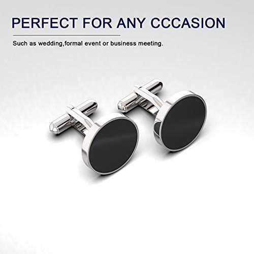 UHIBROS Mens Cufflinks Shirt Studs Set Tuxedo Shirt Cuff Links for Men Business Wedding 2 Cufflinks and 6 Studs - Thumbnail 4