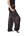Lannaclothesdesign Women's Smocked Waist Boho Flowy Yoga Harem Pants (S, Black)