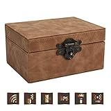 Faraday Box Keyless Car Key Signal Blocker Box,Total Signal Blocking for Key Fob, RFID Signal Blocker Pouch Retro Style