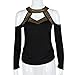 SunWard(TM) Women Printing Long Sleeve T-shirt (Small, White) (Large, Black)
