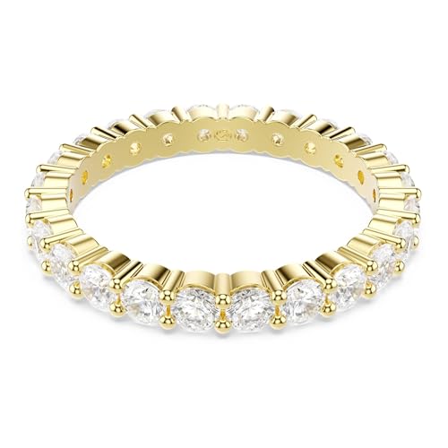 Swarovski Matrix Vittore band ring, Round cut, White, Gold-tone plated