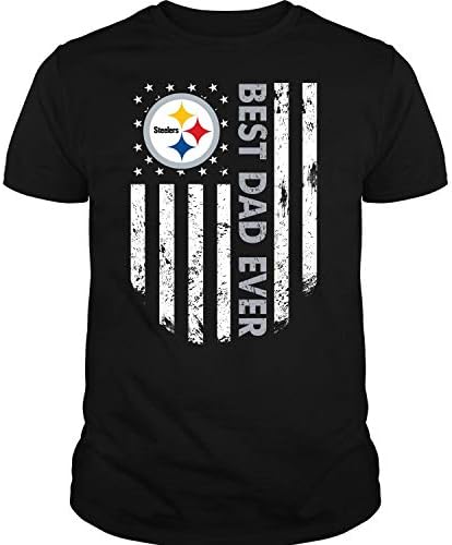 FRESSHOP Best Dad Ever T Shirt, Best Pittsburgh Steelers T Shirt