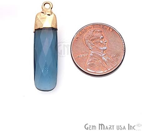Iolite Pendant, 32x8mm Gold Bail Pendant, Rectangle Pendant, Gemstone Pendant (IGO-10342)