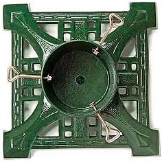 Green Heirloom 14" Sq. Christmas Tree Stand - Cast Iron Victorian Design - Cast in the USA John Wright