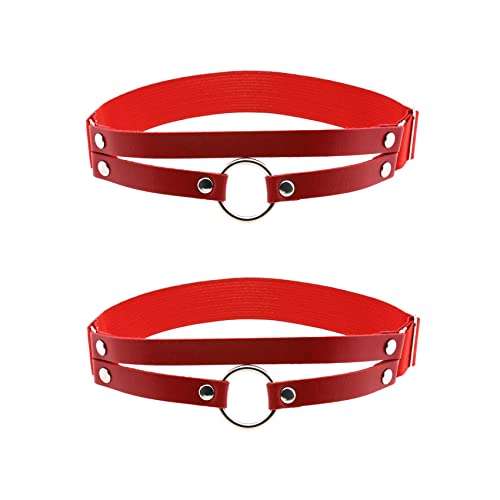 alisikee Adjustable O-ring Leg Garter, Elastic Thigh Garters Belt for Women, 1 Pair