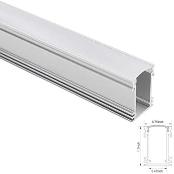 TORCHSTAR 1M/3.3ft U-Shape Aluminum Channel for Flex/Hard LED Strip Lights, Aluminum Profile w/Oyster White Cover, End Caps, Mounting Clips - Emulational Neon Effect - U01