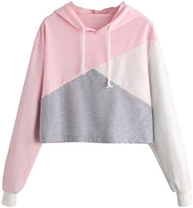 Chocy Bar Kawaii Sweaters for Teen Girls Top Block Crewneck Hoody Casual Hoodie