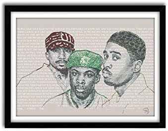 GoodNightOwlDesignsGNODpop - A Tribe Called Quest Poster, Lyrics Print, Q-tip, Phife Dawg, Hip Hop Poster, Hip Hop Poster GIft