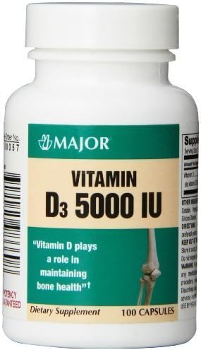 [2 BOTTLES] MAXIMUM STRENGTH VITAMIN D3 5000 IU 100CT X 2 BOTTLES =200 CAPSULES by Vitamin D3