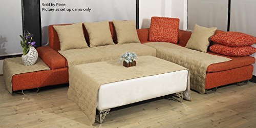 OctoRose Quilted Micro Suede Sectional Sofa Throw Pad Furniture Protector Sold By Piece Rather Than Set (Khaki, 35x70