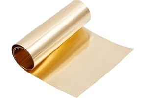 Beebeecraft 39.4"x5.9"x0.004" Gold Brass Sheet Metal Copper High Hardness Strip Loose Carving Stamping Electrical Repairs Decoration Foil Sheets Roll for Jewelry Making Pendant DIY Crafts Projects