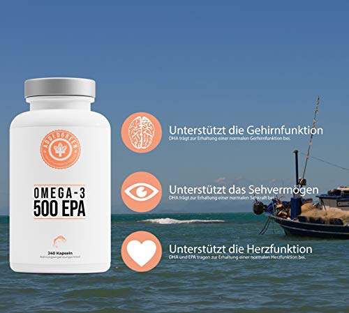 Omega-3 in HÖCHSTDOSIS, 1000mg reines Fischöl von ADDEDGREEN, 240 ...