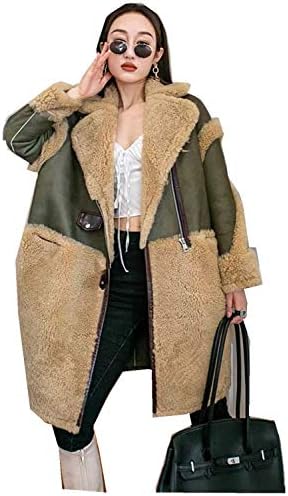 アウター レディース ムートン シープレザー ロング丈 グリーン コート 綺麗 暖かい お洒落 3サイズ ふわふわ 防風 防寒コート 着痩せ カジュアル