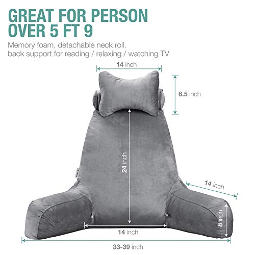 Vekkia Premium Soft Reading & Bed Rest Pillow with Higher Support Arm