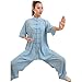 ZooBoo Unisex Cotton Blend Short Sleeves Tai Chi Suit Morning Exercise Uniform Kung Fu Clothing