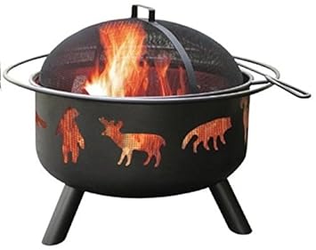 Amazon Com Landmann Usa 28347 Big Sky Fire Pit Wildlife Black