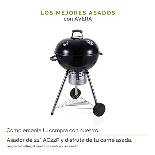 AVERA Utensilios para Asador 28 Piezas Acero Inoxidable, Incluye Mandil, Asadores, BBQ, Carne Asada, Accesorios Asador, Kit Asador, Kit Parrillero, ADA28