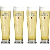 Michelob ULTRA Beer Glasses, Pilsner Style, Clear Glass, Set of 4