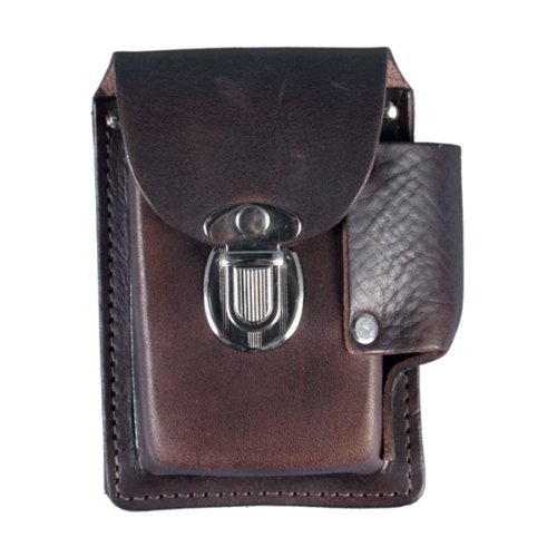 Brown Leather Cigarette Lighter Case Pouch Holder