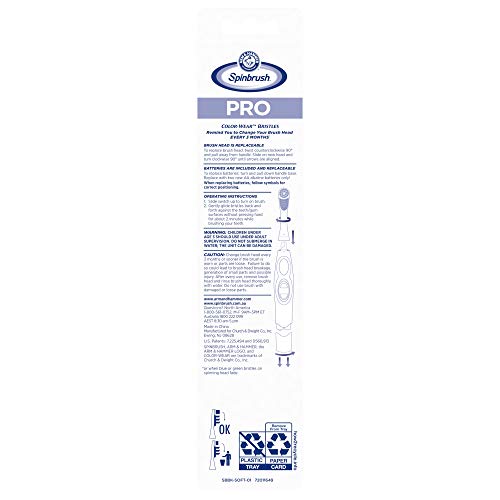 Arm & Hammer Spinbrush Pro Series Daily Clean Battery Toothbrush, Soft