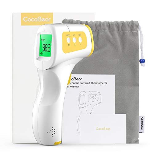 CocoBear Thermometer for Fever Digital Medical Infrared Thermometer for Body, Surface and Room Forehead Thermometer for Baby, Kids and Adults
