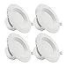 TORCHSTAR 6 Inch Integrated LED Recessed Lighting with Junction Box, Dimmable Baffle Trim Canless Downlight, Anti-Glare, 9W=80W, UL-Listed, Air Tight & IC Rated, 2700K Soft White, Pack of 4