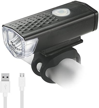 Bike Light USB Rechargeable - Powerful 300 Lumens LED Bicycle Front Lights - Super Bright, Easy Install and Wide Beam Angle Bike Lamp for Optimum Cycling Safety