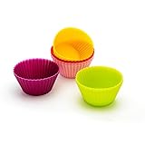 AreaJD Silicone Baking Cups Cupcaking Liners Reusable Muffin Molds sets 12 Piece (Round-Shaped)