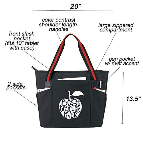 1 Best+Teacher+Large+Zippered+Pockets