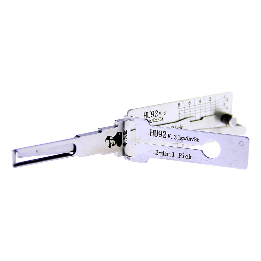QiDAi Hu92 v.3 2-in-1 HU92 Lock Pick and Decoder Tool,Pick Lock Kit for Cars,Auto Ignition LockPick for Locksmith and 4S Shop