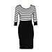 Malloom Women Lady Splice Slim Striped Bodycon Formal Occasion Pencil Dress