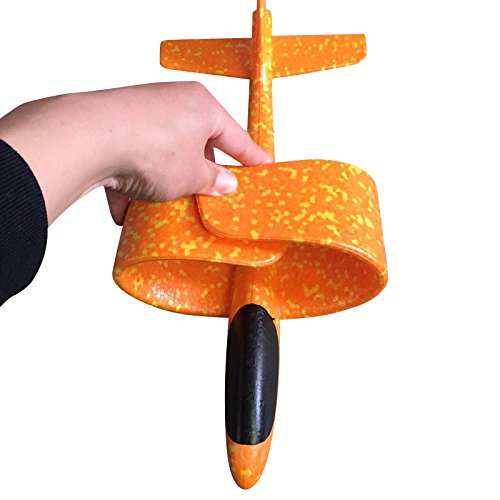 Easyflower Peg Hammer Hand Throws Aircraft Color Bubble Swing Aircraft Children's Model Swing Toy (Yellow)