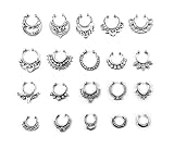 HONBAY 20pcs Fake Septum Clicker Nose Ring