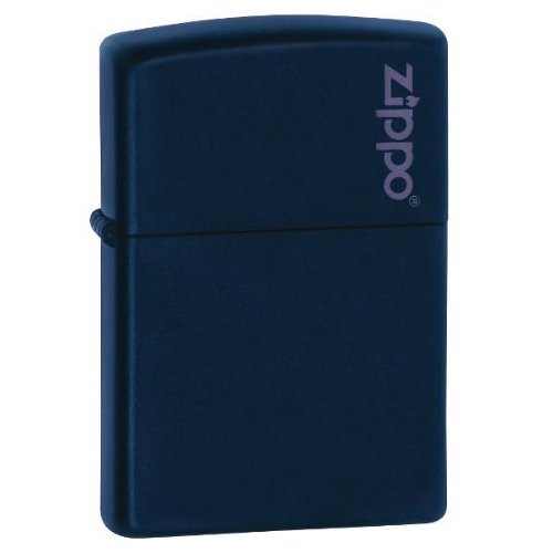 Zippo navy blue matte lighter w/ zippo logo - 239zl