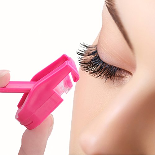 Eyelash Curler with 3Pcs Additional Refill Pads - No Pinching or Pulling, Curled Cosmetic Makeup Accessory for All Eye Shapes (Pink)