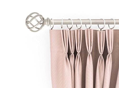 Sheffield Home, AMG, and Enchante Accessories, Twisted Cage Curtain Rod, 22 to 42-Inch, Satin Nickel - Thumbnail 2