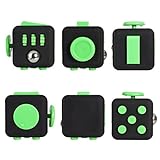 Sorking Fidget Cube Magic Cubes Anti Stress Reliever Relieves Stress and Anxiety for Children and Adults (Black & Green)