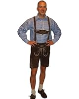 Lederhosen Costume Authentic Oktoberfest Lederhosen GEORG -40 - Dark Brown
