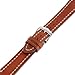 Hirsch Liberty Leather Watch Strap - Golden Brown - L - 20mm / 18mm - Shiny Silver Buckle - Artisan Calf Leather Band