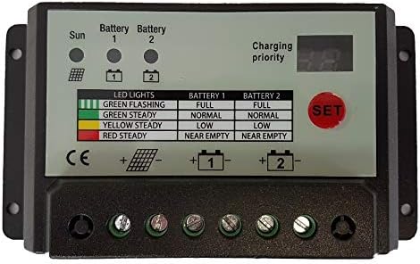 Greengoods4U 20 Amp Dual Battery PWM Solar Charge Controller