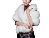 Pinkmerry Faux Fur Wrap Cape Shawl for Women (FBA)