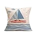 ULOVE LOVE YOURSELF Beach Pillow Covers 4 Pack Coastal Nautical Throw Pillowcases Lighthouse Sailboat Deck Chair Sea Theme Summer Holiday Decorative Cushion Cover 18 x 18 inch