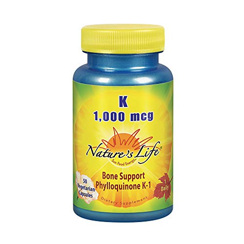Nature's Life Vitamin K 1000mcg Phylloquinone K1 Supplement, Healthy