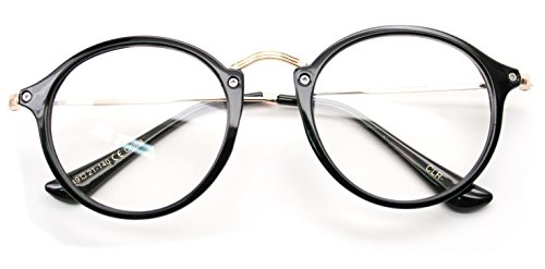 V.w.e. vintage inspired metal bridge clear lens glasses…