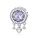 WOSTU 925 Sterling Silver Exquisite Charms Pink Love Heart Bead Charm for Bracelets The Key of Heart Charms Beads for Women (Purple)