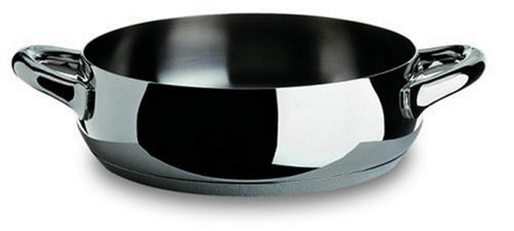 Alessi Mami Low Casserole, Stainless Steel, 28 cm (SG102/28), Polished Silver
