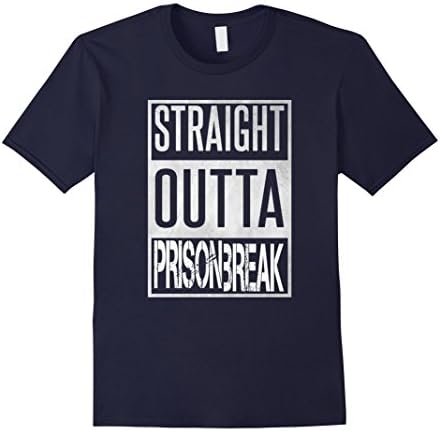 Mens Straight Outta Prison Fox River| Break Little Faith Tshirt 2XL Navy
