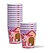 Pink Girl Puppy Dog Birthday Party Supplies Set Plates Napkins Cups Tableware Kit for 16