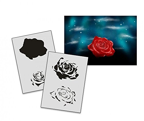 UMR-Design AS-192 Rose Airbrushstencil Step by Step Size M