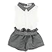 LittleSpring Toddler Girls Clothes Summer Outfits Chiffon Collared Tops and Shorts Set 4T